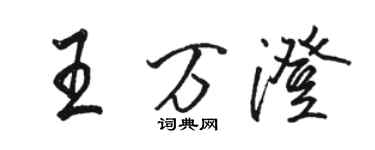 駱恆光王萬澄行書個性簽名怎么寫