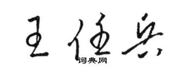 駱恆光王任兵草書個性簽名怎么寫