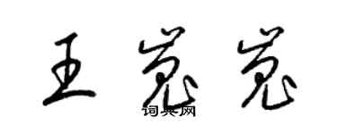 梁錦英王嵬嵬草書個性簽名怎么寫