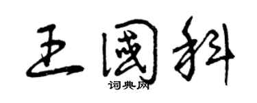 曾慶福王國科草書個性簽名怎么寫