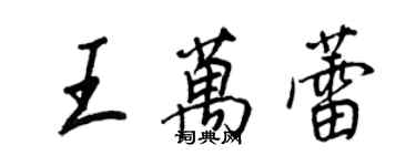 王正良王萬蕾行書個性簽名怎么寫