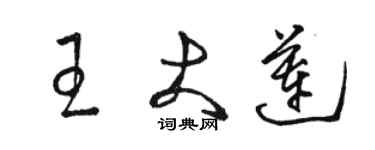 駱恆光王大蓮草書個性簽名怎么寫