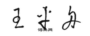 駱恆光王平舟草書個性簽名怎么寫