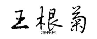 曾慶福王根菊行書個性簽名怎么寫