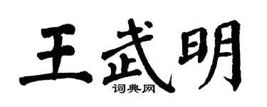翁闓運王武明楷書個性簽名怎么寫