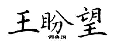 丁謙王盼望楷書個性簽名怎么寫