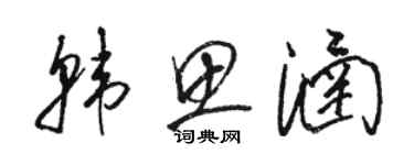 駱恆光韓思涵草書個性簽名怎么寫