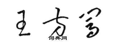 駱恆光王方闖草書個性簽名怎么寫
