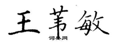 丁謙王葦敏楷書個性簽名怎么寫