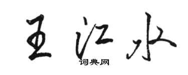 駱恆光王江水行書個性簽名怎么寫