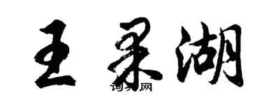 胡問遂王果湖行書個性簽名怎么寫