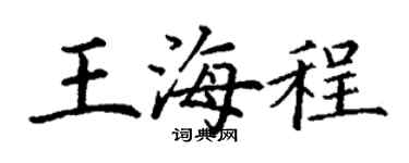 丁謙王海程楷書個性簽名怎么寫