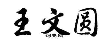 胡問遂王文圓行書個性簽名怎么寫