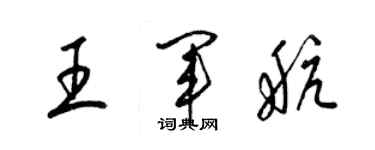 梁錦英王軍航草書個性簽名怎么寫