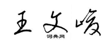 梁錦英王文峻草書個性簽名怎么寫