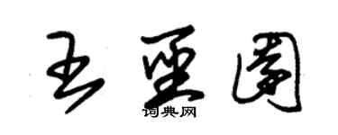 朱錫榮王聖園草書個性簽名怎么寫