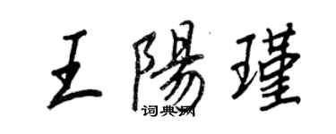 王正良王陽瑾行書個性簽名怎么寫
