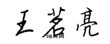 王正良王茗亮行書個性簽名怎么寫