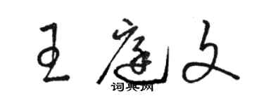 駱恆光王庭文草書個性簽名怎么寫