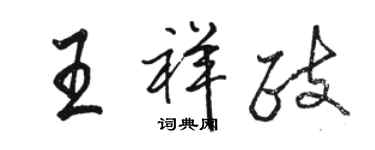 駱恆光王祥政行書個性簽名怎么寫