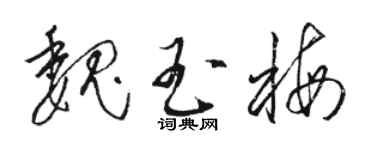 駱恆光魏玉梅草書個性簽名怎么寫