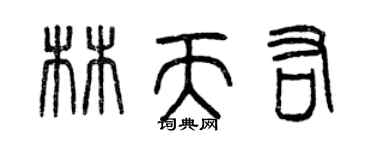 曾慶福林天佑篆書個性簽名怎么寫