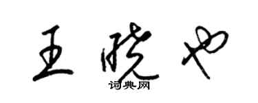 梁錦英王曉也草書個性簽名怎么寫