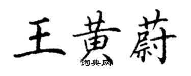 丁謙王黃蔚楷書個性簽名怎么寫