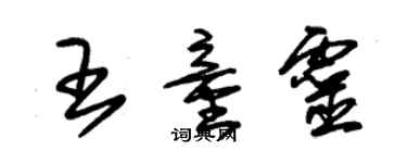 朱錫榮王童靈草書個性簽名怎么寫