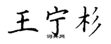 丁謙王寧杉楷書個性簽名怎么寫