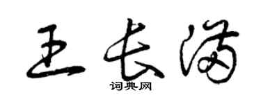 曾慶福王長滿草書個性簽名怎么寫