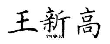 丁謙王新高楷書個性簽名怎么寫