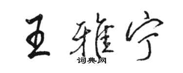 駱恆光王雅寧行書個性簽名怎么寫