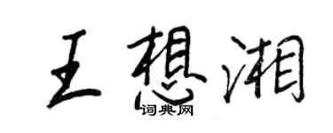 王正良王想湘行書個性簽名怎么寫