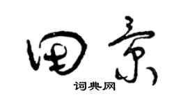 曾慶福田景草書個性簽名怎么寫