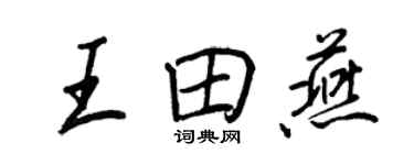 王正良王田燕行書個性簽名怎么寫