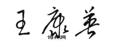 駱恆光王康英草書個性簽名怎么寫