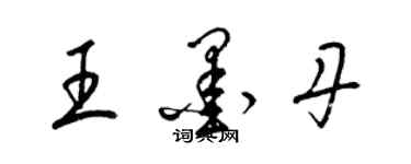 梁錦英王墨丹草書個性簽名怎么寫