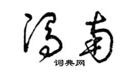 曾慶福馮南草書個性簽名怎么寫