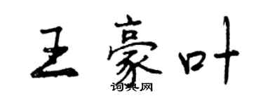 曾慶福王豪葉行書個性簽名怎么寫