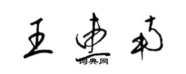 梁錦英王惠南草書個性簽名怎么寫