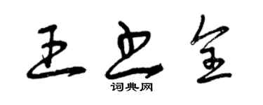 曾慶福王書全草書個性簽名怎么寫