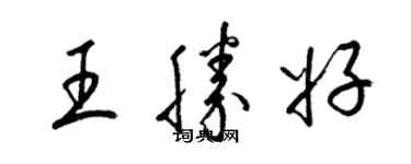 梁錦英王勝好草書個性簽名怎么寫