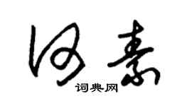 朱錫榮何素草書個性簽名怎么寫