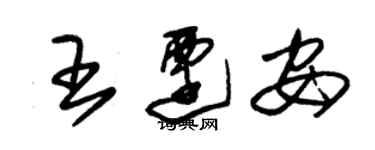 朱錫榮王遷安草書個性簽名怎么寫