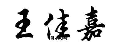 胡問遂王佳嘉行書個性簽名怎么寫