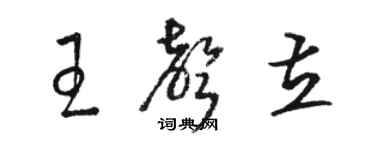 駱恆光王聲立草書個性簽名怎么寫