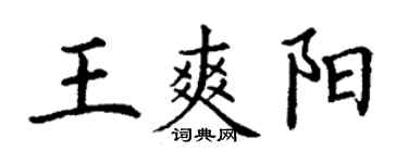 丁謙王爽陽楷書個性簽名怎么寫
