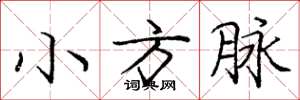 龐中華小方脈楷書怎么寫