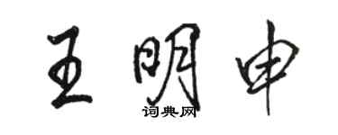 駱恆光王明申行書個性簽名怎么寫
